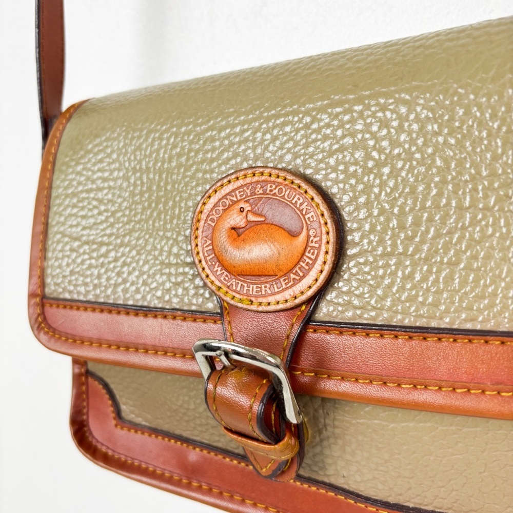Vintage Dooney & Burke Two Tone Leather Satchel Bag - Picture 3 of 12
